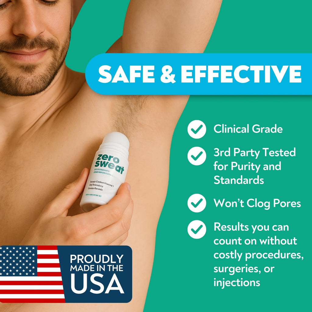 ZeroSweat Antiperspirant Deodorant | Clinical Strength Hyperhidrosis Treatment - Reduces Armpit Sweat 1.2 Fl.Oz (1 Pack)