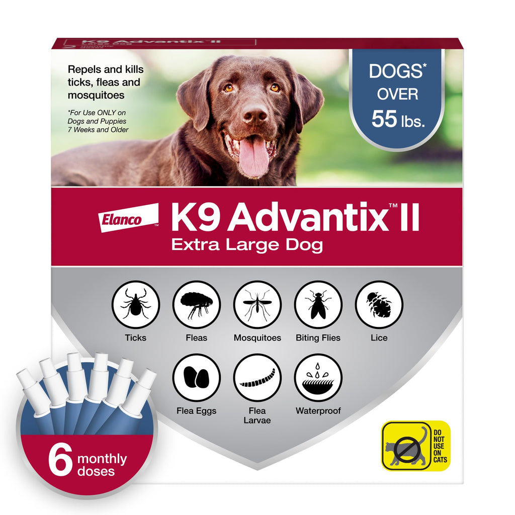 K9 Advantix II Flea & Tick Topical for Extra Large Dogs Over 55 lbs., 6ct