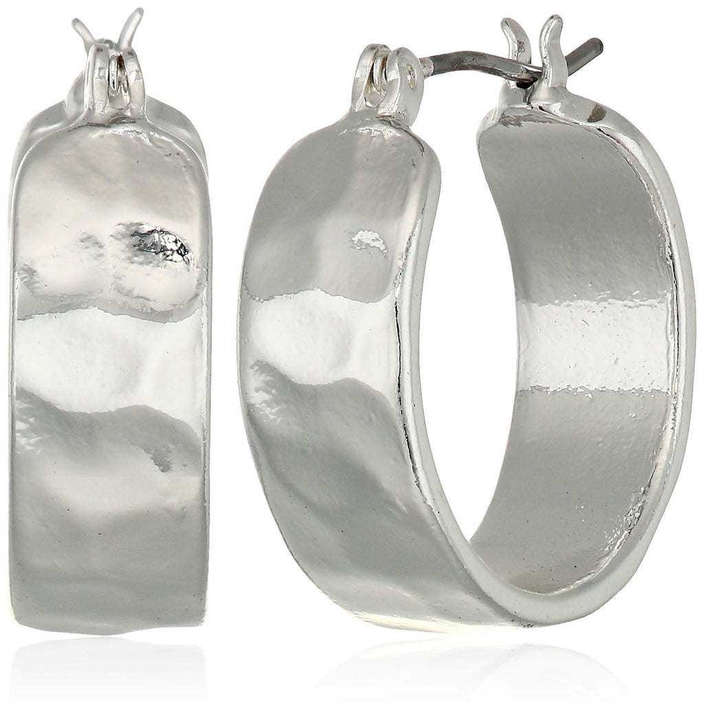 Nine West Small Hoop Silver Earrings for Women - 0.78in Click-Top Hoops in Silver Tone Finish - Lightweight Zinc & Brass Jewelry for Everyday Wear, Work & Casual Style
