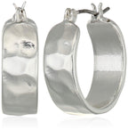 Nine West Small Hoop Silver Earrings for Women - 0.78in Click-Top Hoops in Silver Tone Finish - Lightweight Zinc & Brass Jewelry for Everyday Wear, Work & Casual Style