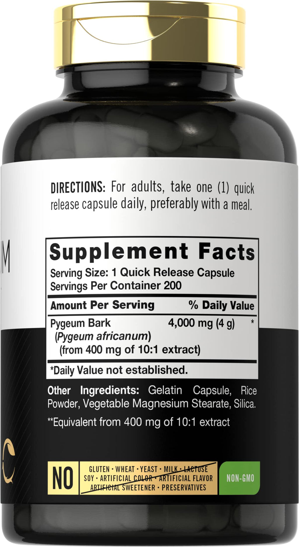 Carlyle Pygeum Africanum Bark | 200 Capsules | High Potency Extract | Non-GMO, Gluten Free Supplement