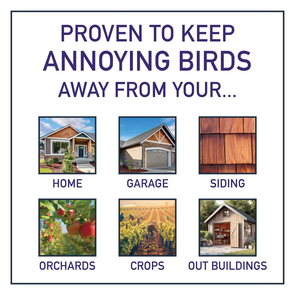 Bird Blaster 16oz Spray Keep Woodpeckers Away House Siding Stop Woodpeckers on House + Other Birds Flickers Blue Jays to Prevent Home Building Patio Deck Damage | Anti-Woodpecker Deterrent Repellent