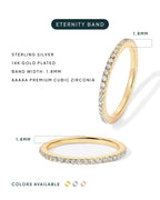 PAVOI 14K Gold Plated 925 Sterling Silver Eternity Band for Women, Yellow 7