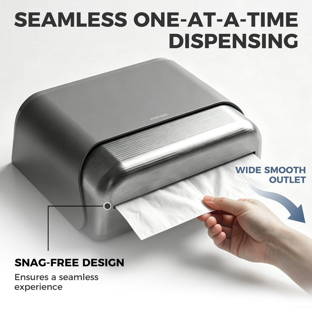 interhasa! Commercial Paper Towel Dispenser Wall Mount - ADA Compliant Multifold Trifold & C-Fold Hand Towel Holder for Restroom, Office, Clinic. Lockable, No-Drill ABS, 10.8" L x 3.5" W x 8" H