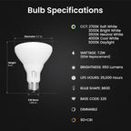 Feit Electric BR30 LED Light Bulbs, 65W Eq, Dimmable, 5CCT 6Way, 6 Pack