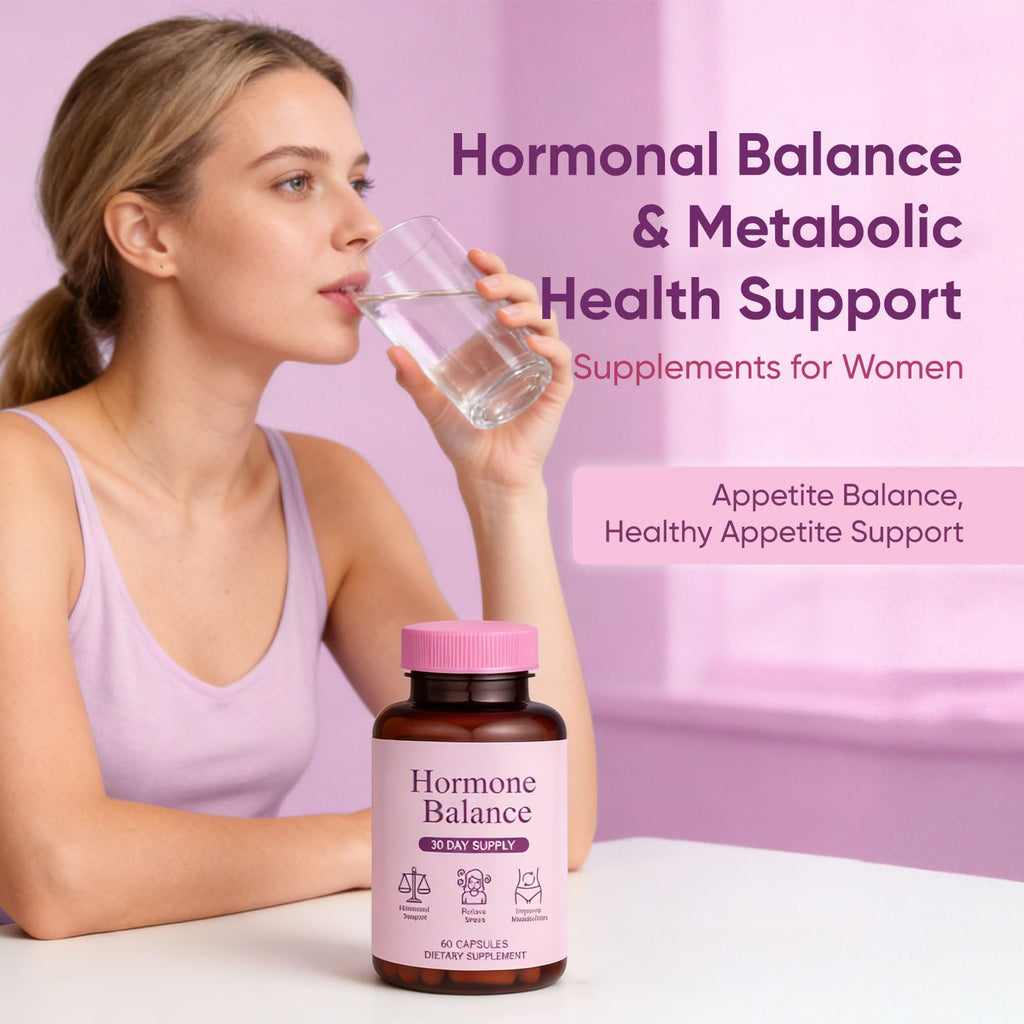 Qiuumey Hormone Balance for Women | Dietary Supplement, Supports Healthy Cortisol Levels & Stress Relief | Mood, Sleep, Energy | Ashwagandha, Ginseng, Maca | 60 Capsules