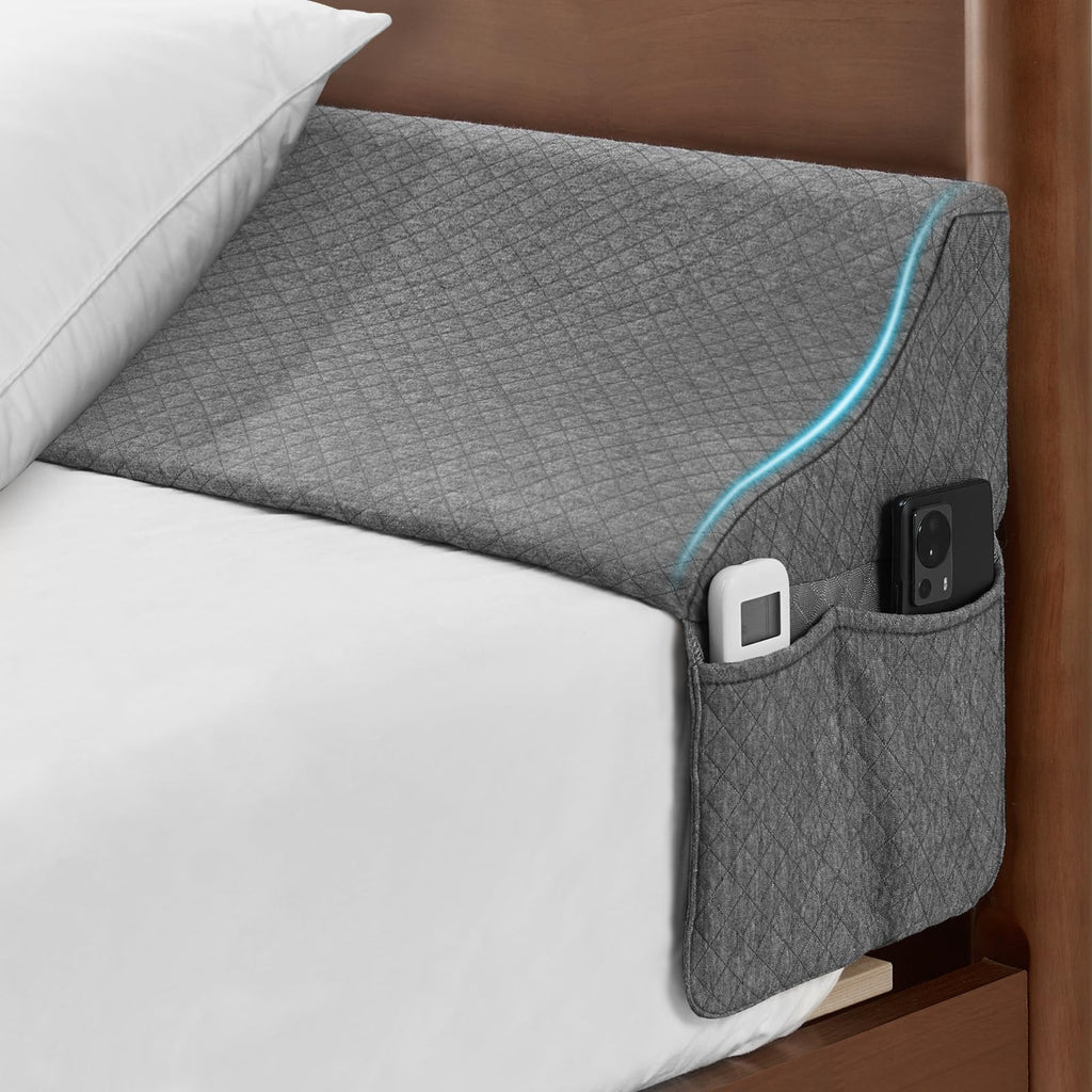 EUHAMS King Size Bed Wedge Pillow for Headboard Bed Gap Filller/Mattress Gap Filler (0-7") - Wedge Pillow Headboard Triangle Foam Pillows Wedges Between Headboards Mattress (Grey,76"x10"x6")