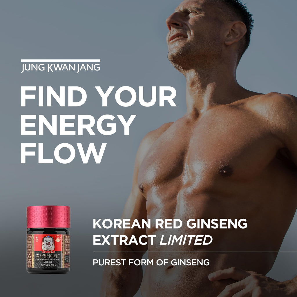 JUNG KWAN JANG Korean Red Ginseng Extract Limited 100g Jar | Ginseng Supplement, Ginseng Tea | Energy Boost,Stamina, Immune Support | 100% Korean Red Ginseng Extract | Vegan Friendly | 100g