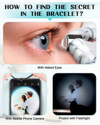 SUPHELPU Custom Bracelets with Picture Inside, Personalized Photo Bracelet Projection, Personalized Gifts for Men Memorial, Men's ID Bracelets