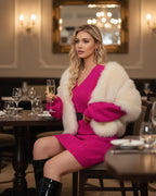 VAFOLY Sweater Dresses for Women 2025���Winter Mini Dress - Pullover Sweaters for Women - Fall Christmas Casual Knit Shirts Women's Holiday Knit V-Neck Loose Fashion Sweaters Fancy Tops Rose Red XL