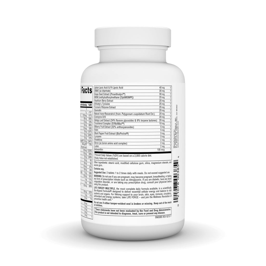 Source Naturals Life Force Multiple No Iron Energy Activator Complete Bio-Aligned Daily Vitamin - 90 Tablets