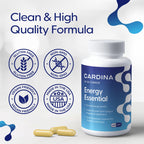 CARDINA B12 Vitamins for Women and Men - Brain Supplements for Memory and Focus with Thiamine B1 Supplement and COQ10 - Brain Memory Support - Non-GMO and Vegan B12 Supplement, 60 Ct