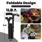 Walking Cane for Men Women: Ohuhu Walking Canes with LED Light Folding Walking Stick Adjustable Free Standing Canes with Wrist Strap Travel Bag for Seniors Adults