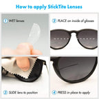 StickTite Lenses Large 40mm (Single Pack) Stick-on bifocal lens instantly converts Ski goggles, Dive masks, and other masks into magnified bifocals (Clear (1 Pair), 2.0 Diopters)
