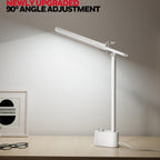 Honeywell Upgraded LED Desk Lamp - H01 Pro Sunturalux™ Foldable Desk Light with USB A+C Charging Port, 3 Color Modes Dimmable Table Lamp for Home Office Reading(White)
