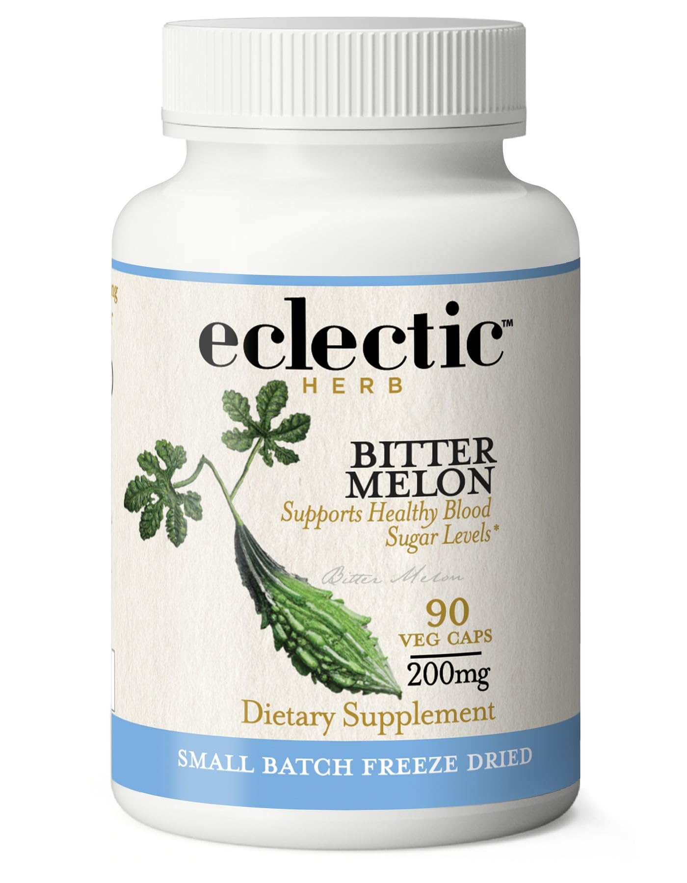 Eclectic Herb - Bitter Melon Capsules | Digestion & Immune Support Supplement | Overall Wellness Support | US-Grown, Vegan, Non-GMO, Gluten Free (90 CT | 200 mg)