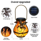 Solar Lanterns Outdoor Waterproof Hanging Hummingbird Flickering Flame