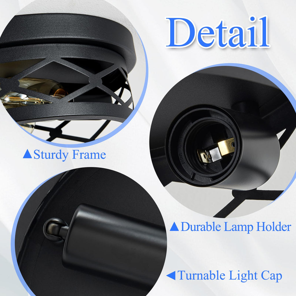 SKEJAO Flush Mount Ceiling Light Fixture, 3-Light Ceiling Light Fixture for Hallway, Black Hallway Light Fixtures Ceiling,Light Fixtures Ceiling Mount for Kitchen,Farmhouse,Hall (1 Pack)