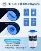 POOLPURE PLF4CH-935 Spa Filter Replaces 4CH-935, PWW35L hot tub Filter, 817-4035, FC-0170, SD-01235, PDC580-AFS, X268554, X268535, Waterway Teleweir 35 SF, Pure N Clean PC-0170 (2pack)