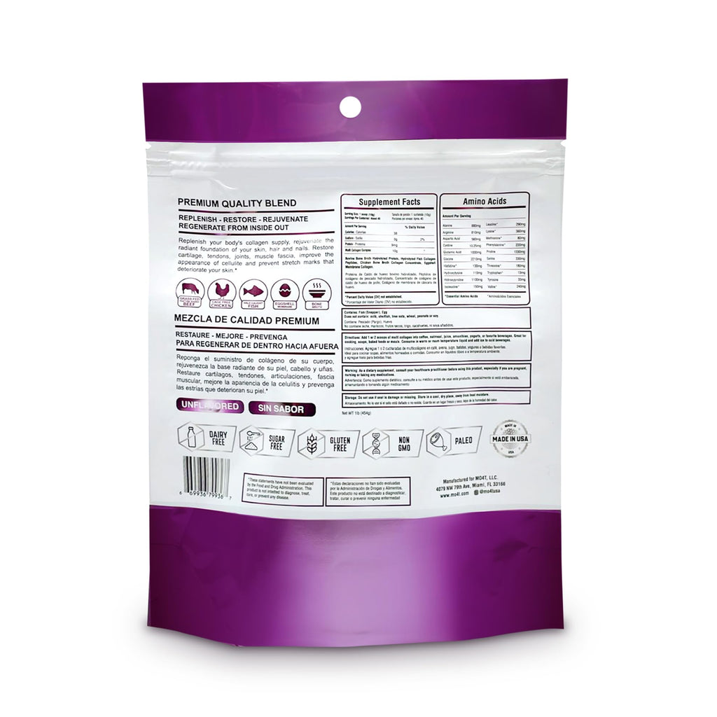 MOMOF4TRANSFORM MO4T Hydrolyzed Multi Collagen Powder -Collagen Protein- Collagen Peptides-Type 1,2,3,5,10 -Sugar-Free, Keto-Friendly -10.58 Oz