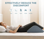Knee Wedge Pillow for Post-Surgery Recovery-Leg Elevation Support for Sleep Position, Alleviating Lower Back & Hip Pain Enhancing Circulation in Ankles Legs Triangle Pillow with Removable Cover
