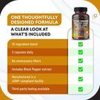 Ceylon Cinnamon Apple Cider Vinegar Turmeric Ginger Root Berberine Gymnema sylvestre Milk Thistle Licorice -150 Capsules