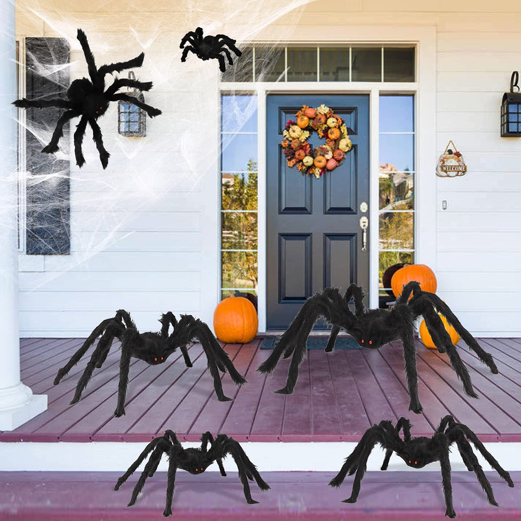 Boogem Halloween Spider Decorations 6 Pack: Giant Spider Outdoor Decoration