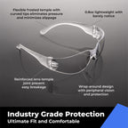 amoolo Safety Glasses for Men Women, Clear Eye Protection for Worl, Lab, Construction (Clear/Adult's Size, 144 Pack)