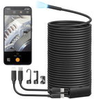 Anykit Endoscope Camera with Light, 1920P HD Borescope with 8 Adjustable LED Lights, Semi-Rigid Snake Camera with Light, IP67 Waterproof Inspection Cam for iPhone & Android, 50 ft Single Lens