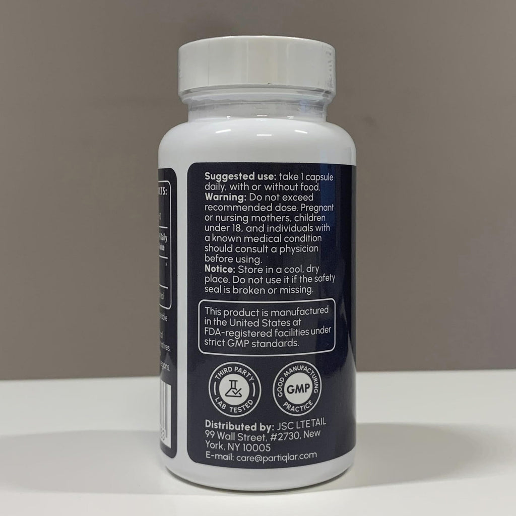 partiQlar Nicotinamide Riboside (NR) 500mg – NR Supplement for Cellular Health, Anti-Aging, Energy & Metabolism Support – 2-Month Supply (60 Capsules)