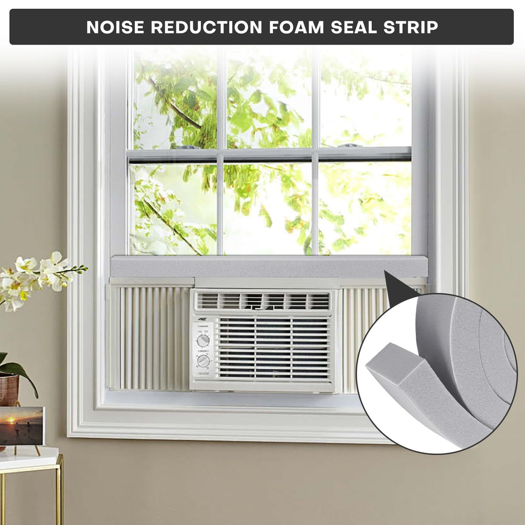 FoamJoy AC Window Seal Kit with Adhesive - 4Pcs Gray Foam Insulation Strips 2"x1"x6.5Ft,Air Conditioner Foam for Window Units, Energy Saving & Dustproof