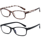 EYEURL Reading Glasses Womens Blue Light Blocking - 2 Pack Lightweight Computer Readers +1.5 Glare Blocking Ladies Eyeglass