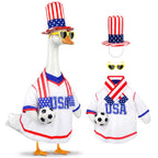 USA Soccer Porch Goose Outfit Summer Sport Fan Goose Clothes Game Day Decor