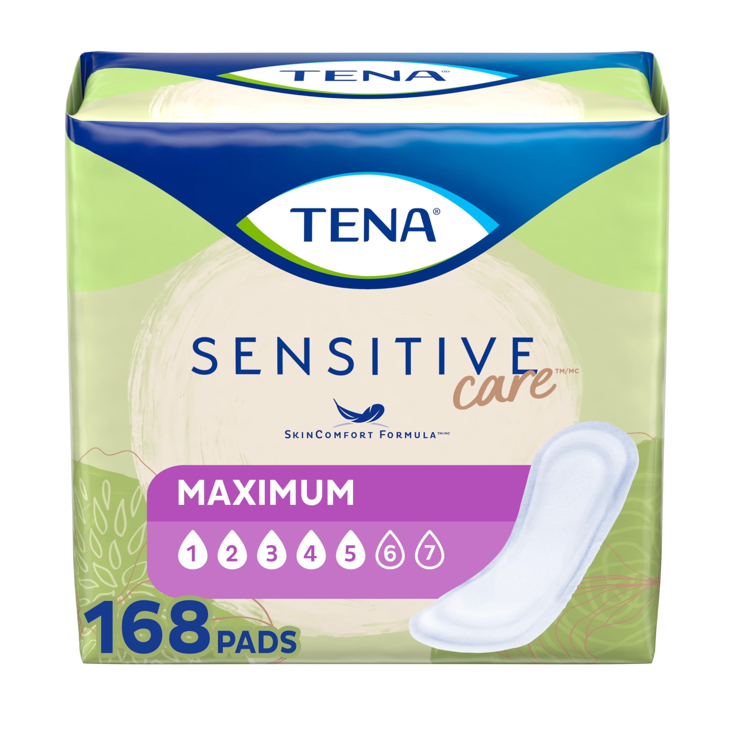 Tena Incontinence Pads, Bladder Control & Postpartum for Women, Maximum Absorbency, Regular Length, Intimates - 168 Count