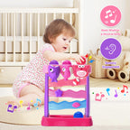 Toys for 1 2 3 Years Old, Interactive Feeding Toy with Music, Montessori Toys for Boy Girl, Musical Cause and Effect Game for 12+ Months, Christmas Birthday Gifts for Baby Toddlers Age 1-3