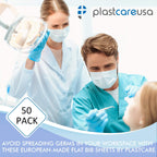 PlastCare USA Disposable Dental Bibs 13"x18" - 3 Ply Waterproof Tattoo Bib Sheet for Patients - Dentist or Medical Tray Cover and Nail Table Cover Supplies, Fuchsia Hot Pink