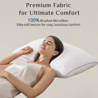 JOLLYVOGUE Firm Pillows Queen Size Set of 2, Supportive Bed Pillows with Oeko-Tex Certified Down Alternative Fill, Luxury Hotel Quality for Back, Stomach and Side Sleepers