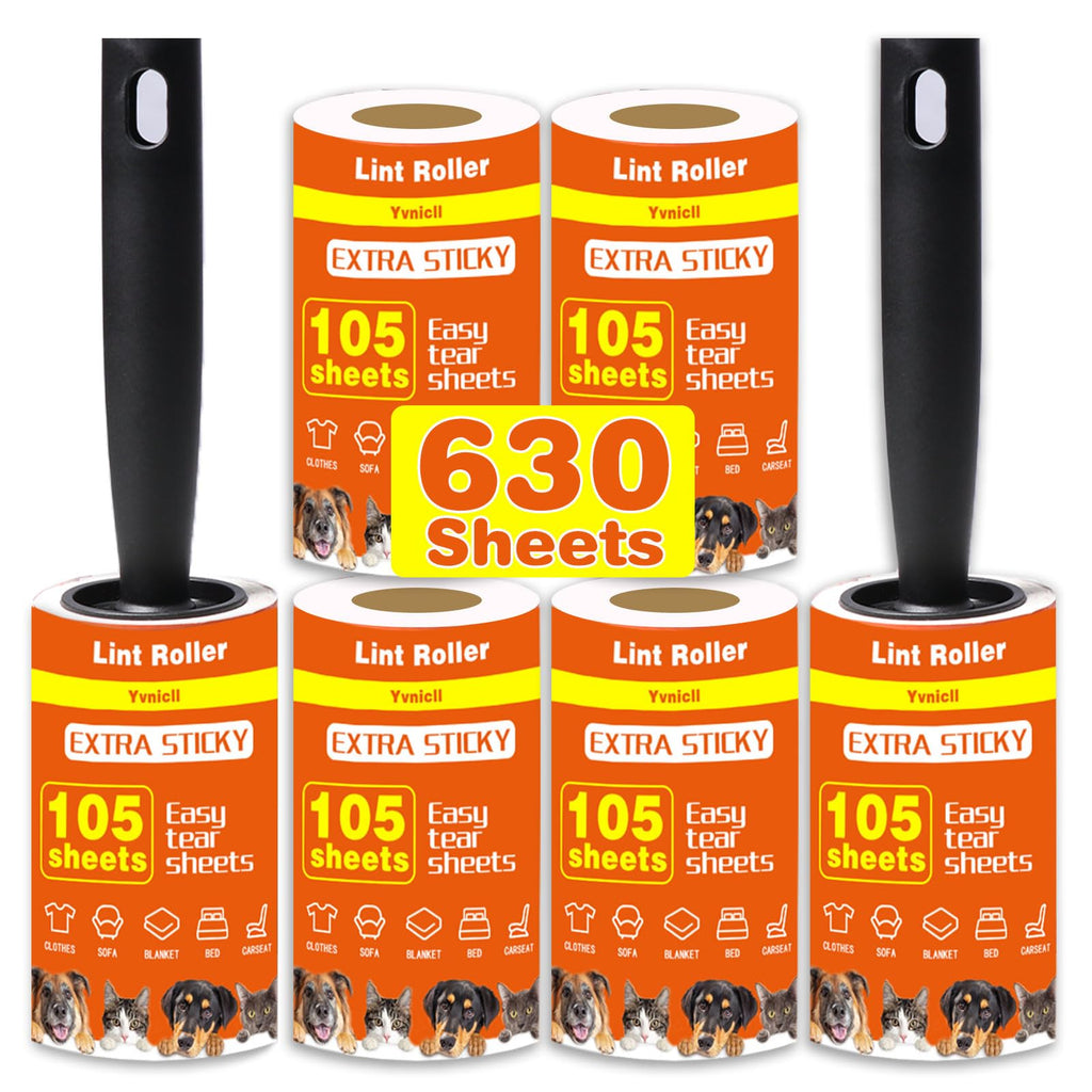Yvnicll 630 Sheets Extra Sticky Lint Rollers for Pet Hair