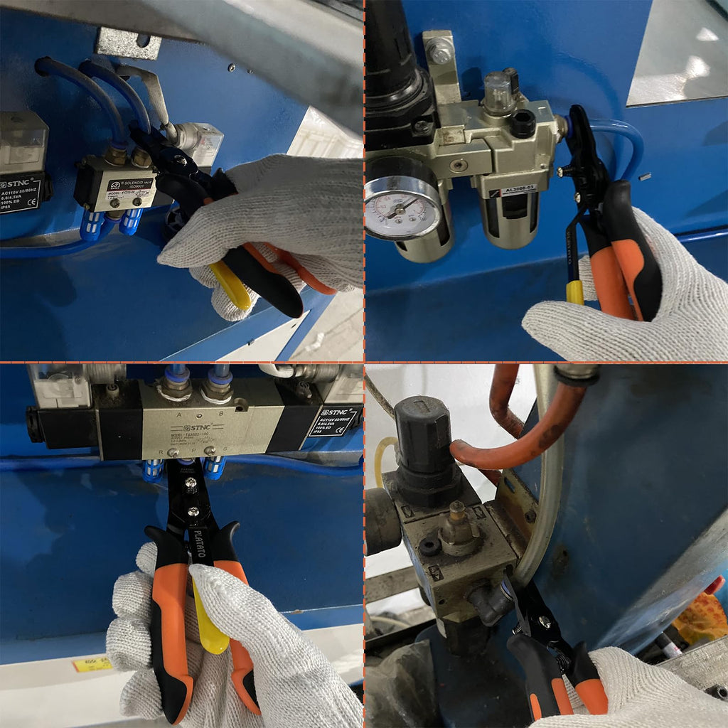 PLATATO Push to Connect Fittings Disconnect Tool Air Line Removal Tool for 3/8”, 1/2” (10-12mm) Pneumatic Air Hose Quick Connect Fittings Quick Release Pliers