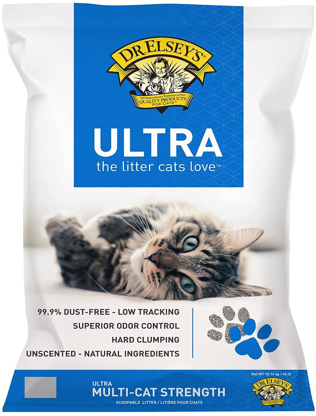 Dr. Elsey's Ultra UnScented Clumping Clay Cat Litter 40 lb. Bag