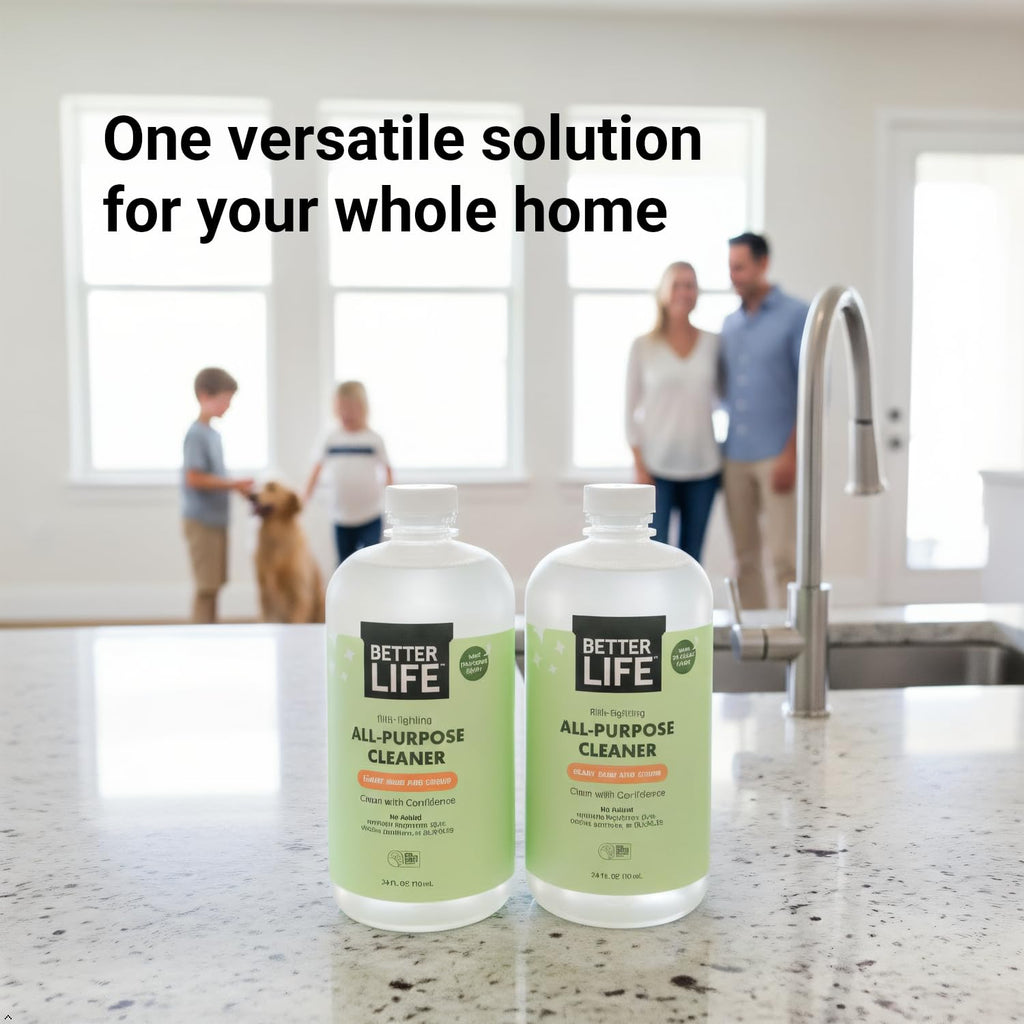 Better Life All Purpose Cleaner - Multipurpose Home and Kitchen Cleaning Spray for Glass, Countertops, Appliances, Upholstery & More - Multi-surface Spray Cleaner - 24oz (Pack of 2) Clary Sage/Citrus