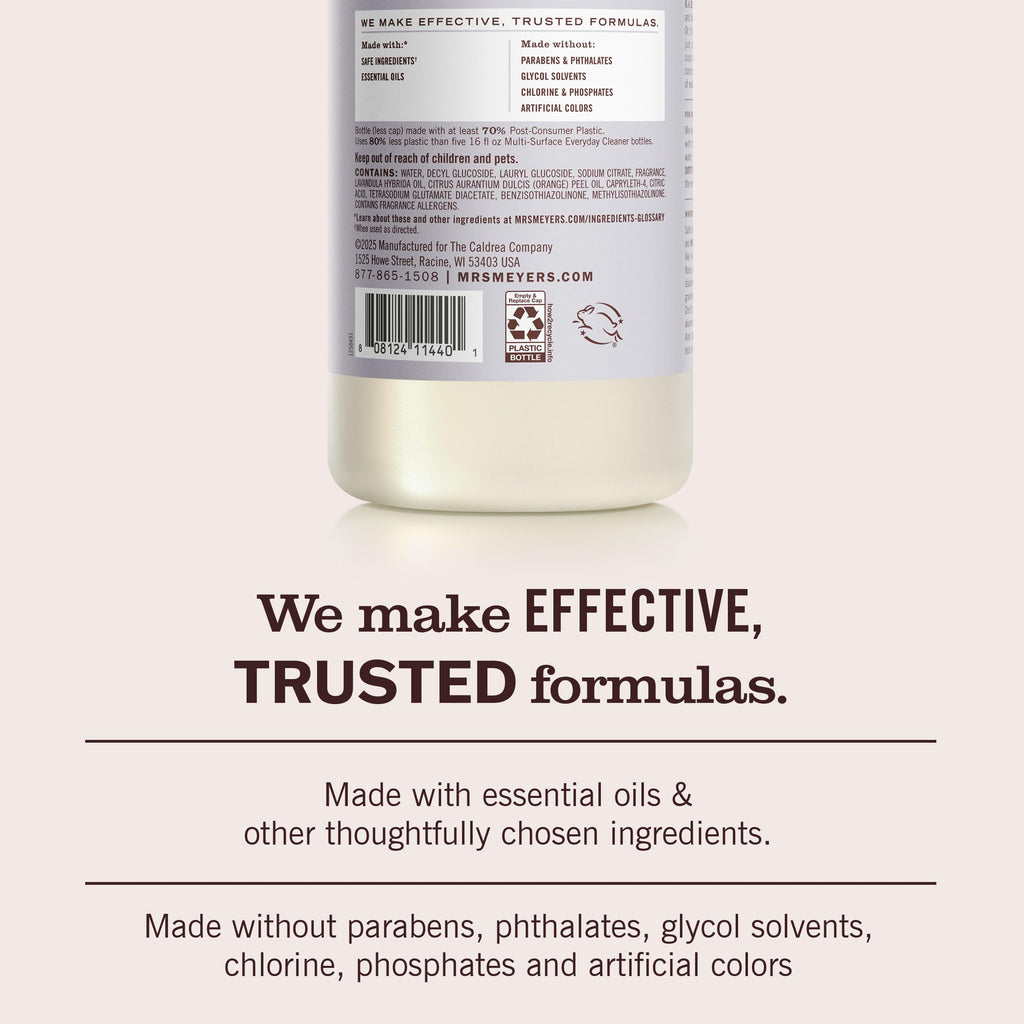 MRS. MEYER'S CLEAN DAY Multi-Surface Everyday Concentrate, Lavender Scent, 32 Fl Oz Bottle - 2 Pack