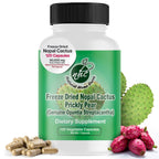 Natural Home Cures Nopal Cactus Capsules - Freeze Dried Prickly Pear Extract - Fiber Supplement for Metabolic Health Support - Rich in Betalains & Nitrates - Non-GMO - 120 Veggie Caps (1 Bottle)