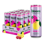Bloom Nutrition Zero Sugar Energy Drink, Raspberry Lemon, 12oz 12pk