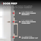 Kwikset San Clemente Non-Functioning Front Door Lock Handle, Inactive Deadbolt and Interior Door Handle, Dummy Handleset Exterior with Interior Reversible Lever, Satin Nickel with Microban Protection