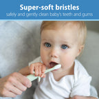 Dr. Brown’s Infant-to-Toddler Training Toothbrush Set, Mint Elephant with Fluoride-Free Strawberry Baby Toothpaste, 0-3 years