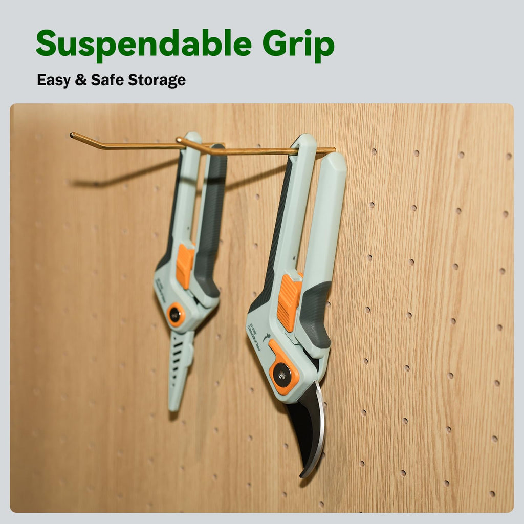 PrunePro Garden Scissors Pruning Shears Sharp Stainless Steel Non-Stick Teflon Coating Blade for Precise Cuts Garden Snip Bonsai Clippers for Plants Rose Flower
