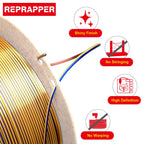 Reprapper Triple Color Filament Dichromatic pla Filament 1.75mm for 3D Printer, Multicolor Like Dual Color Rainbow PLA, 2.2lbs (1kg), Silk PLA Gold/Copper/Blue