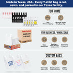 Fuxury 500 Count Plastic Grocery Shopping T-shirt Bags Black with Handles