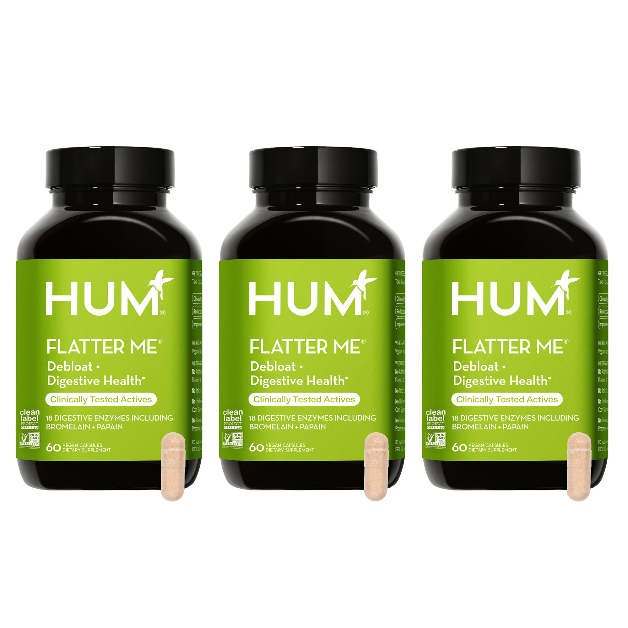 HUM Flatter Me Supplement for Daily Bloating - Parent SKU (3 Pack)